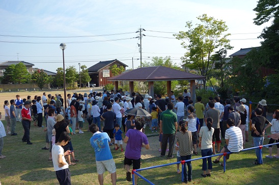 町会指定の公園に避難